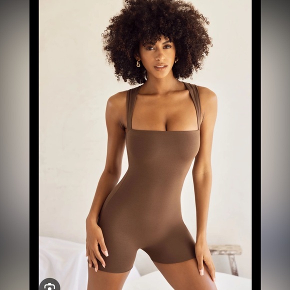 Oh Polly Pants - Oh Polly brown unitard romper